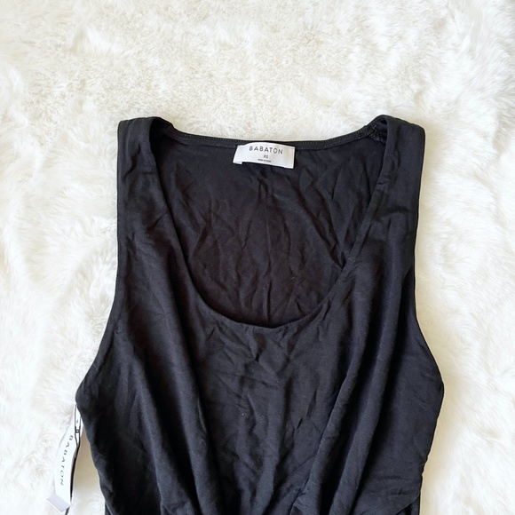 Aritzia Babaton Jeronimo Tank Top Knot Front Cropped Summer Black Size XS - Picture 7 of 10
